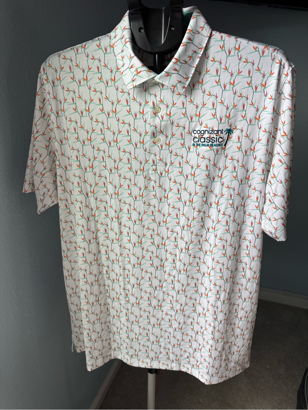Cognizant Classic Men's Polo with Birds of Paradise design